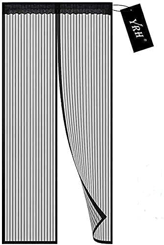 Detalle de YRH Magnetic Fly Screen Door (90x210cm, Black) – Hands-free, Tool-free, Durable Mesh