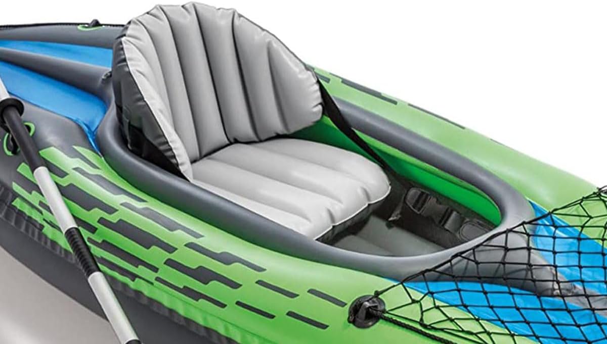 Thumbnail 1 de Intex Challenger K1 Kayak: One-Person Inflatable Canoe with Aluminium Oars and Hand Pump