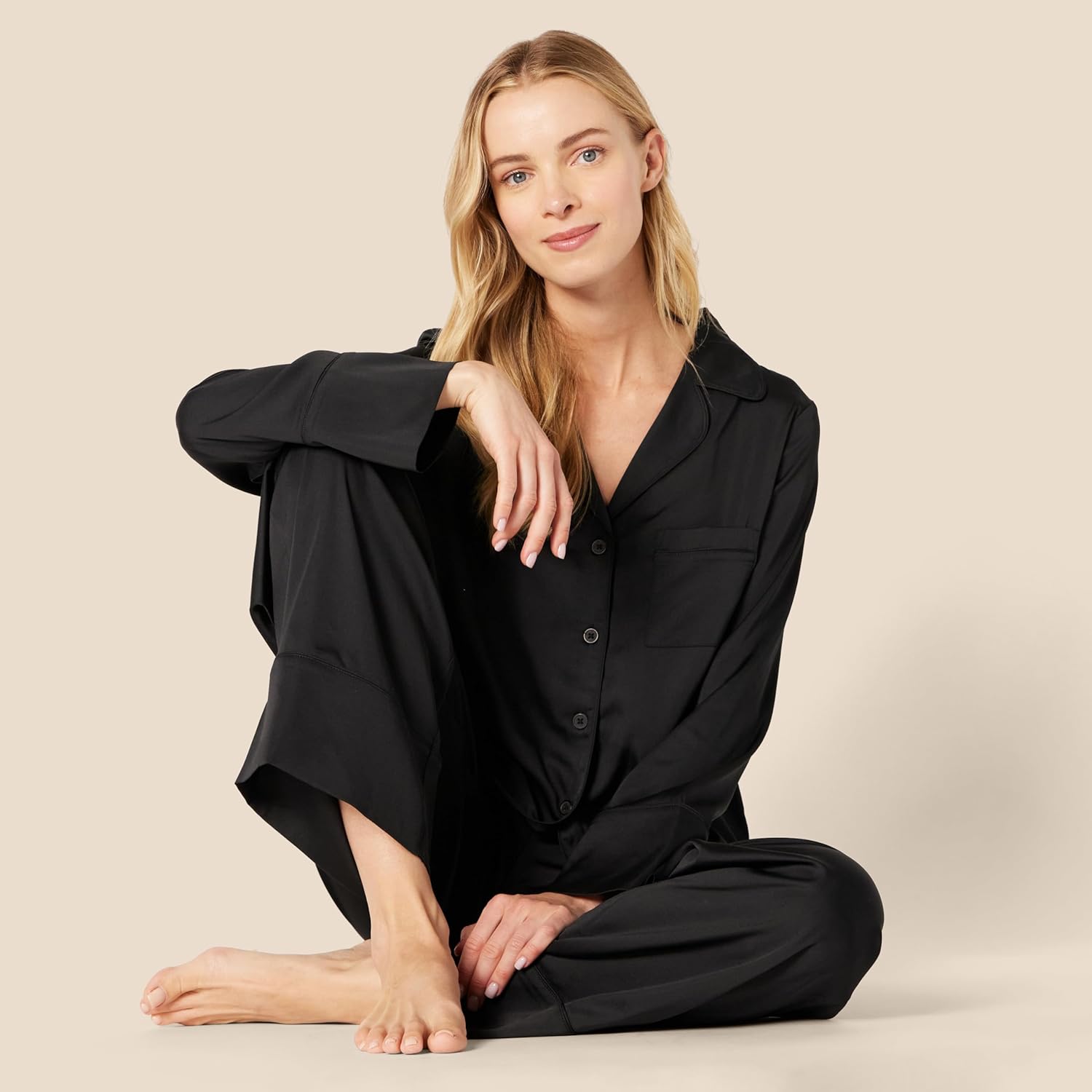 Thumbnail 3 de Amazon Essentials Damen Satin-Pyjamaset mit Hemd und Hose