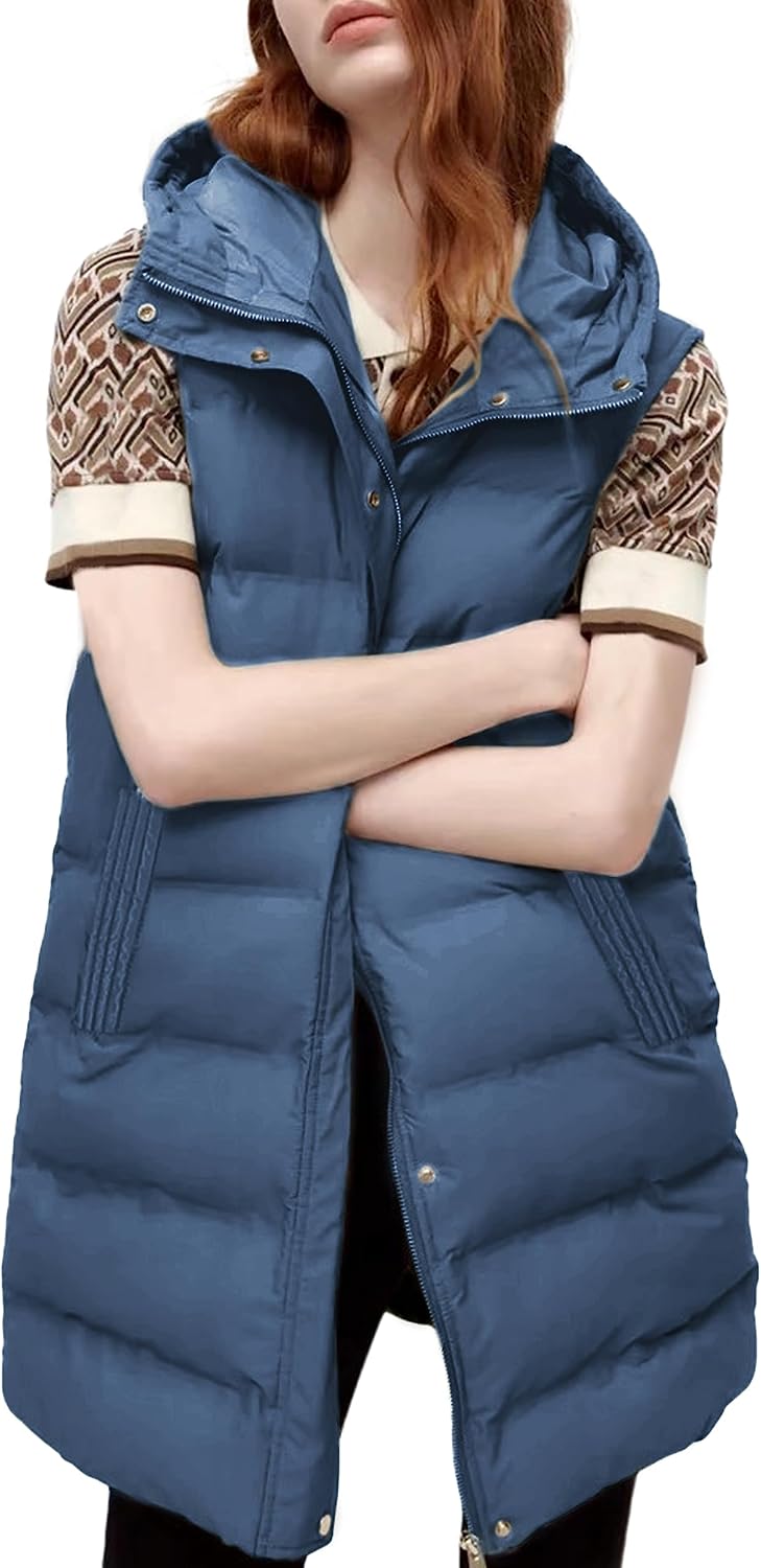 Thumbnail 4 de Tanming Women's Long Puffer Vest removable hood