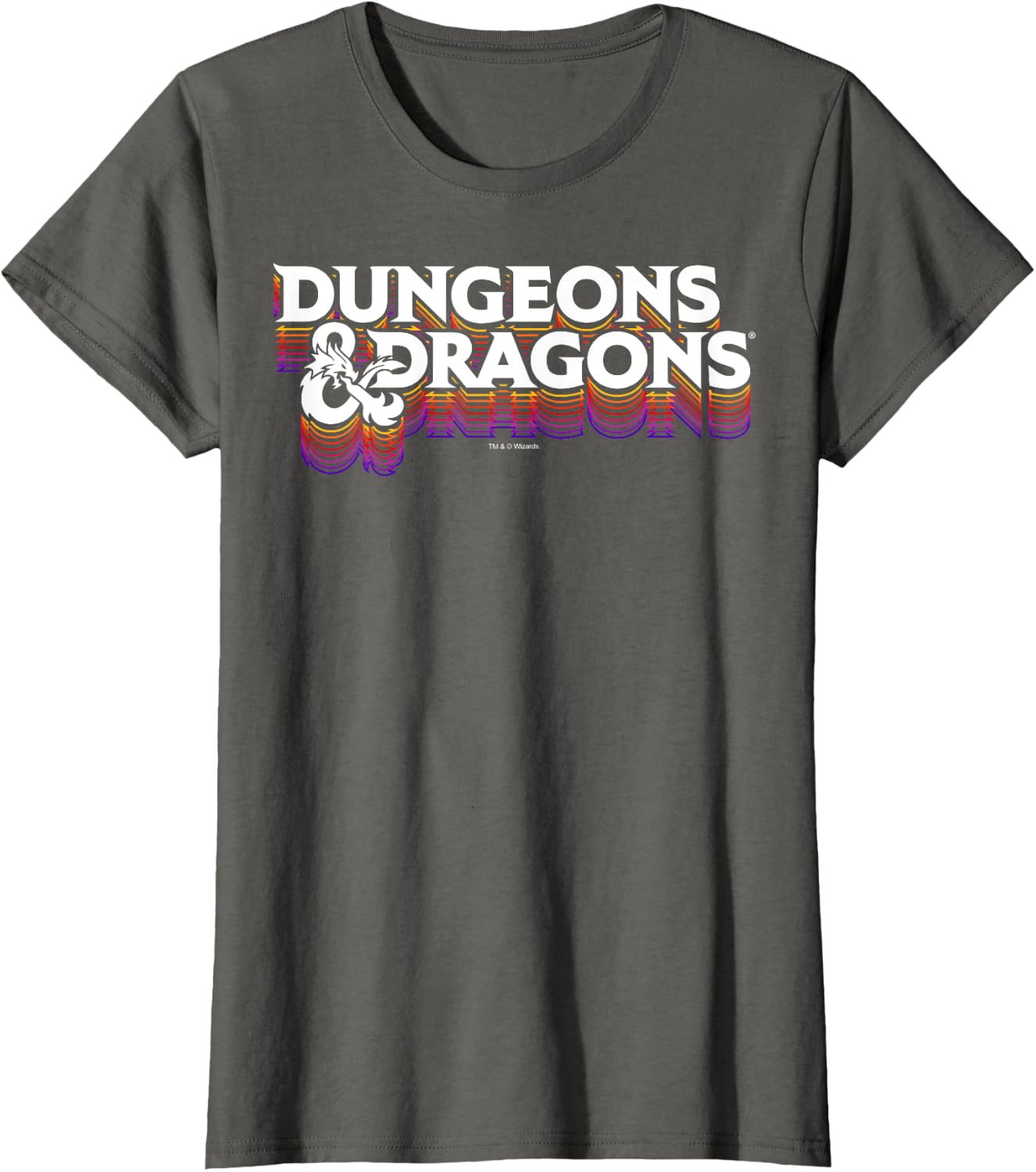 Detalle de Maglietta Dungeons & Dragons Retro Logo Stack – taglio classico, maniche doppia cucitura
