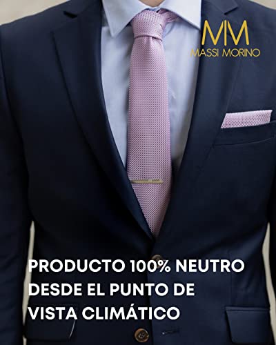 Thumbnail 5 de Massi Morino Set Corbata Lila de Cuadros con Pañuelo y Accesorios – 5 en 1 para Hombre