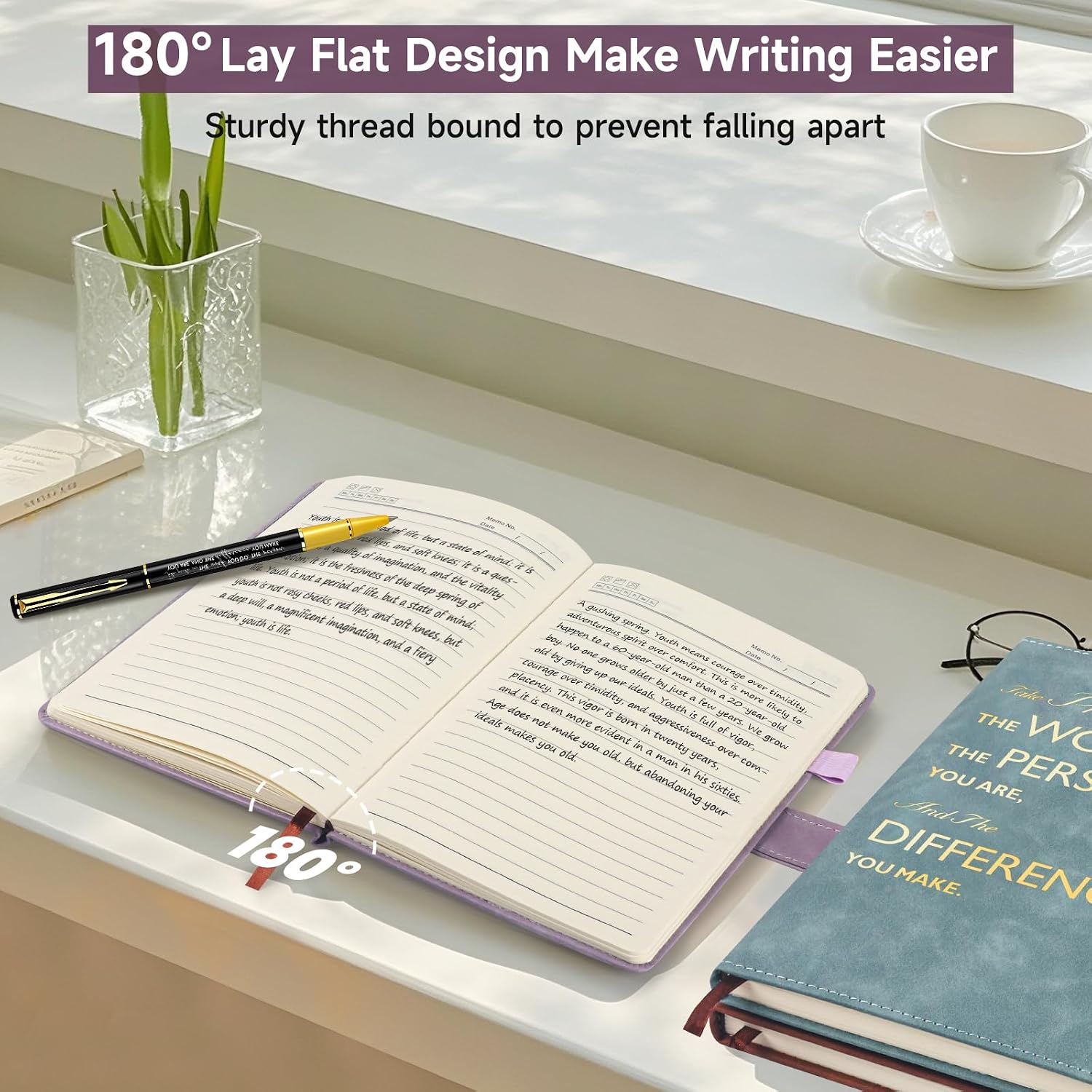 Thumbnail 4 de A5 Inspirational PU Leather Notebook and Pen Set