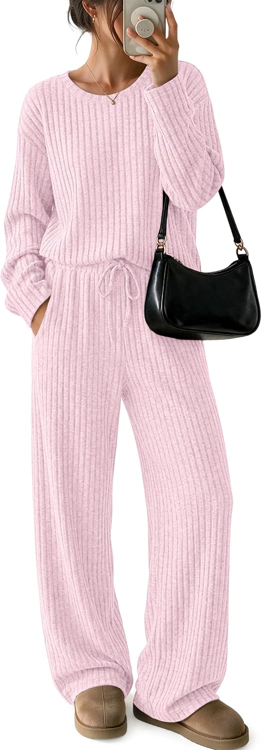 Detalle de LILLUSORY Women's Lounge Set, Ribbed Knit