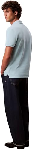 Thumbnail 1 de Calvin Klein Polo de manga corta para hombre Monogram Pique en Azul Stratosphere (Talla L)