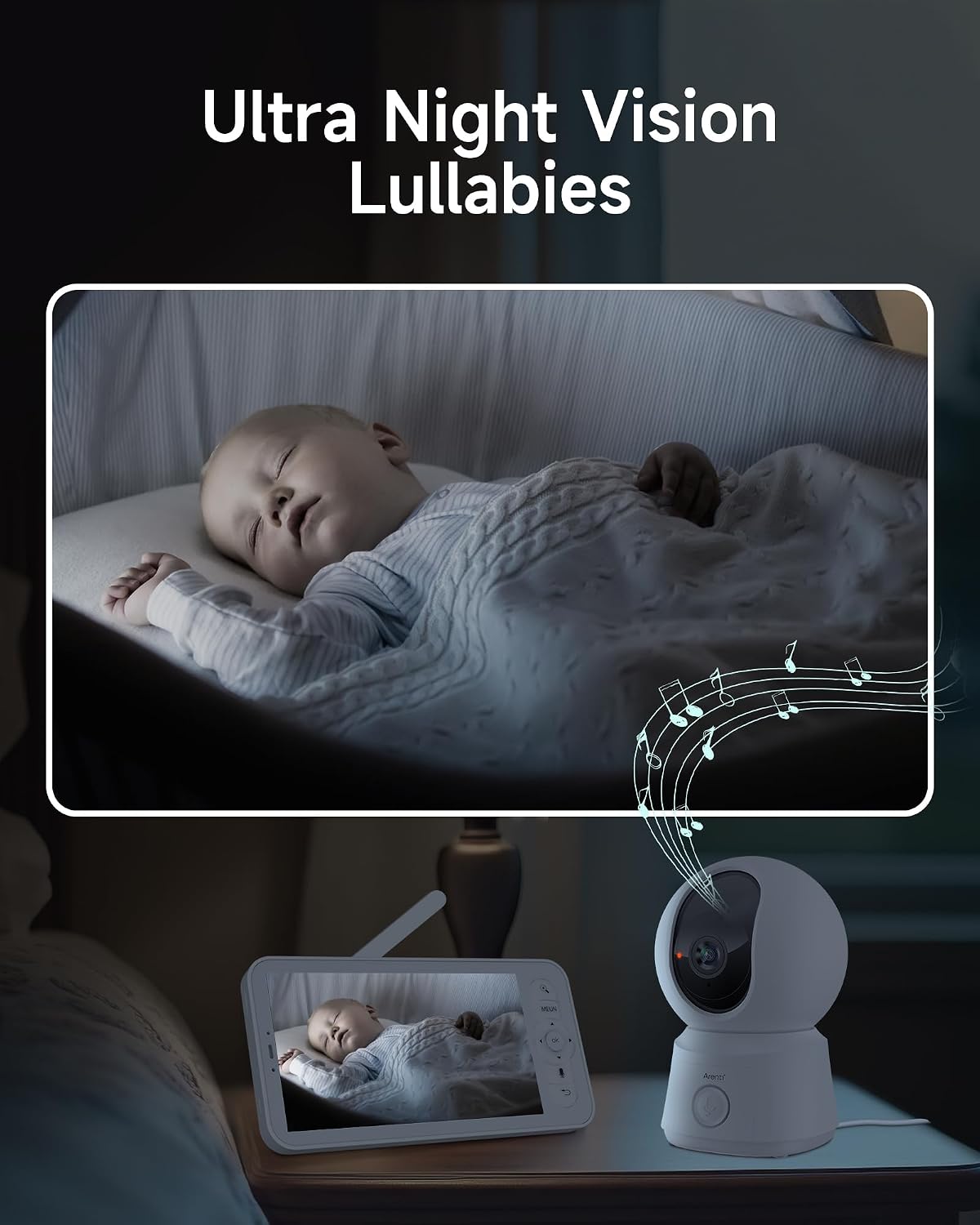 Thumbnail 6 de ARENTI Babyphone 5" Display — 1080p Kamera
