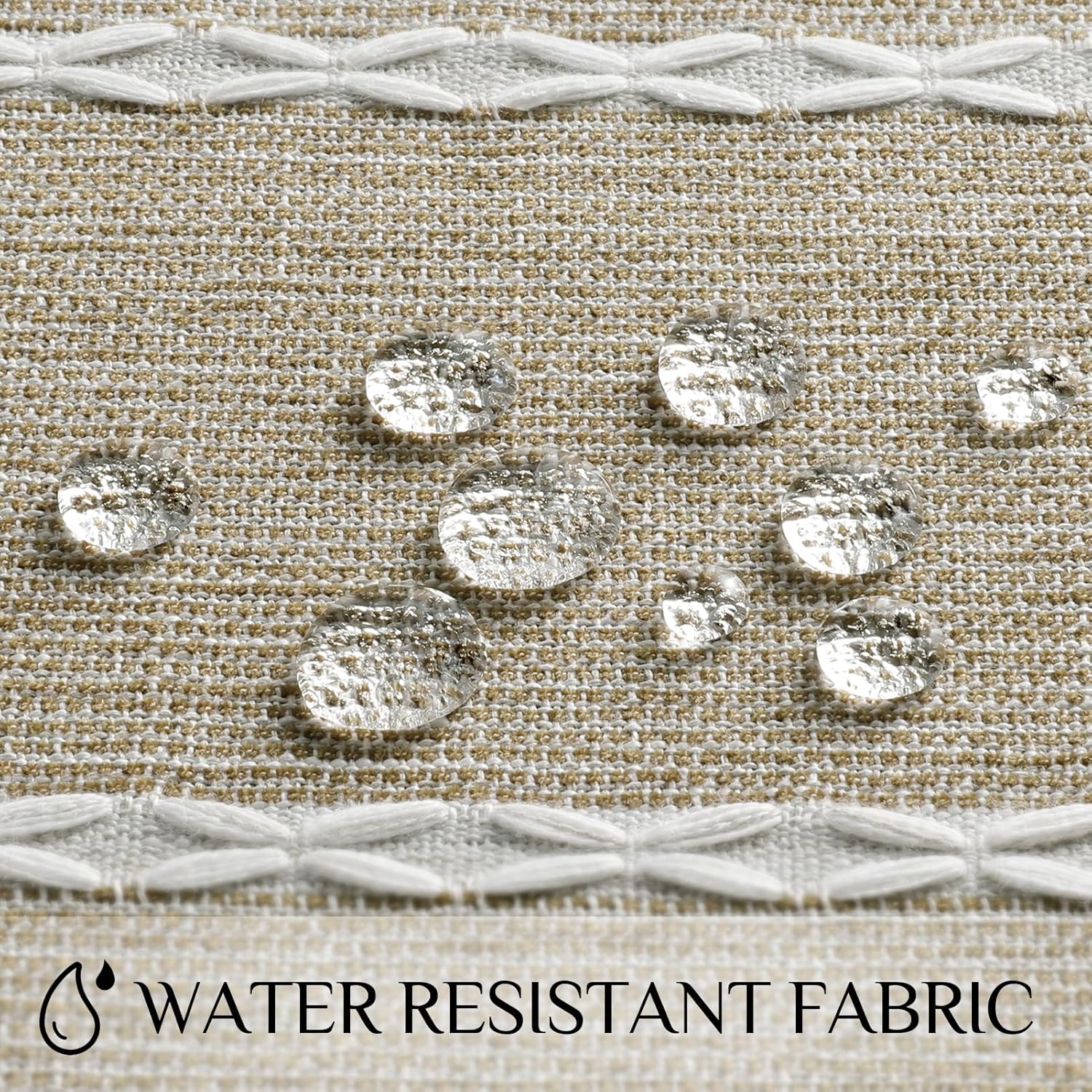 Thumbnail 2 de Softalker Outdoor Tablecloth Rectangle (Waterproof Linen Cotton) with Tassels, 55 x 70 Inch — Coffee Lines