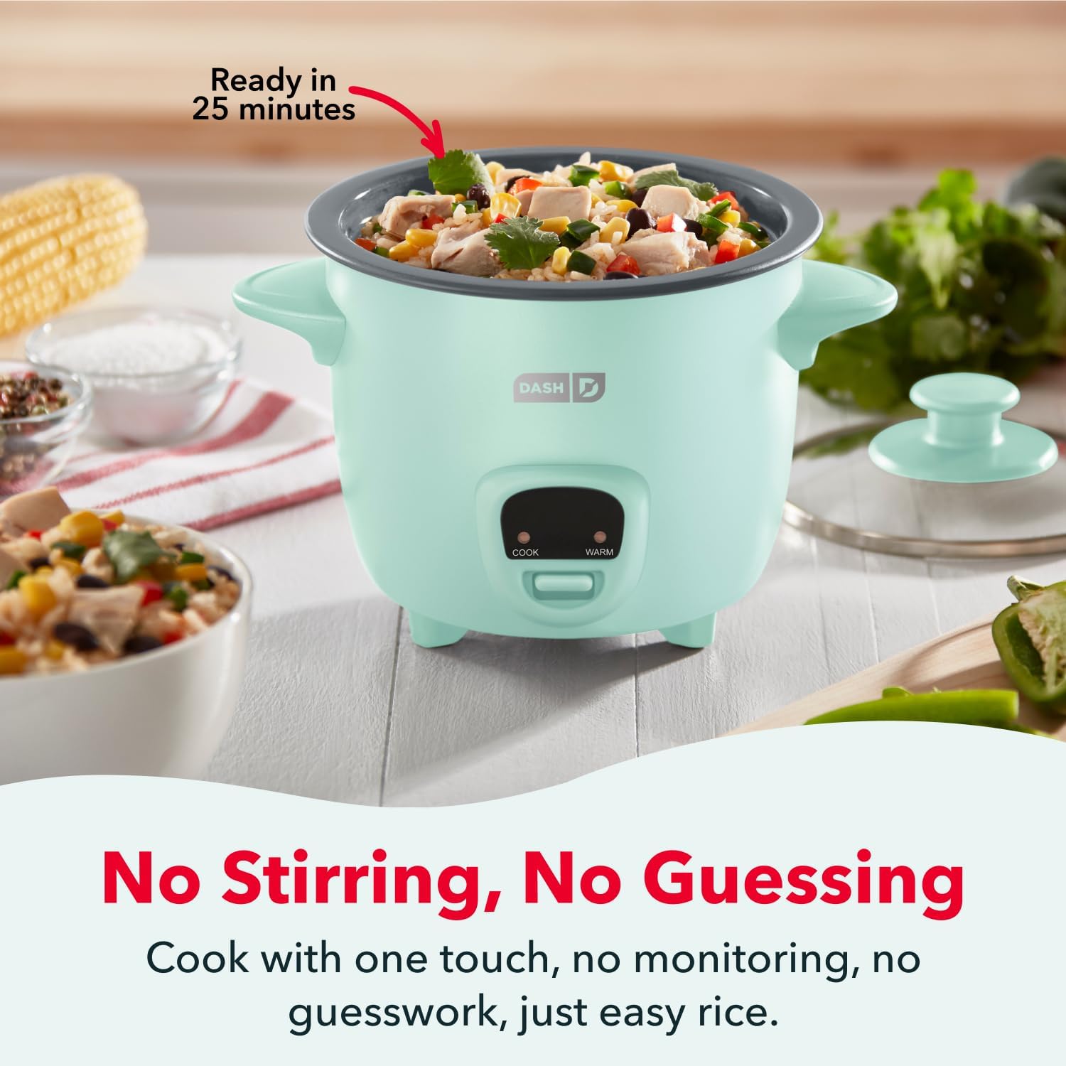 Detalle de Dash Mini Ceramic Rice Cooker 🍚