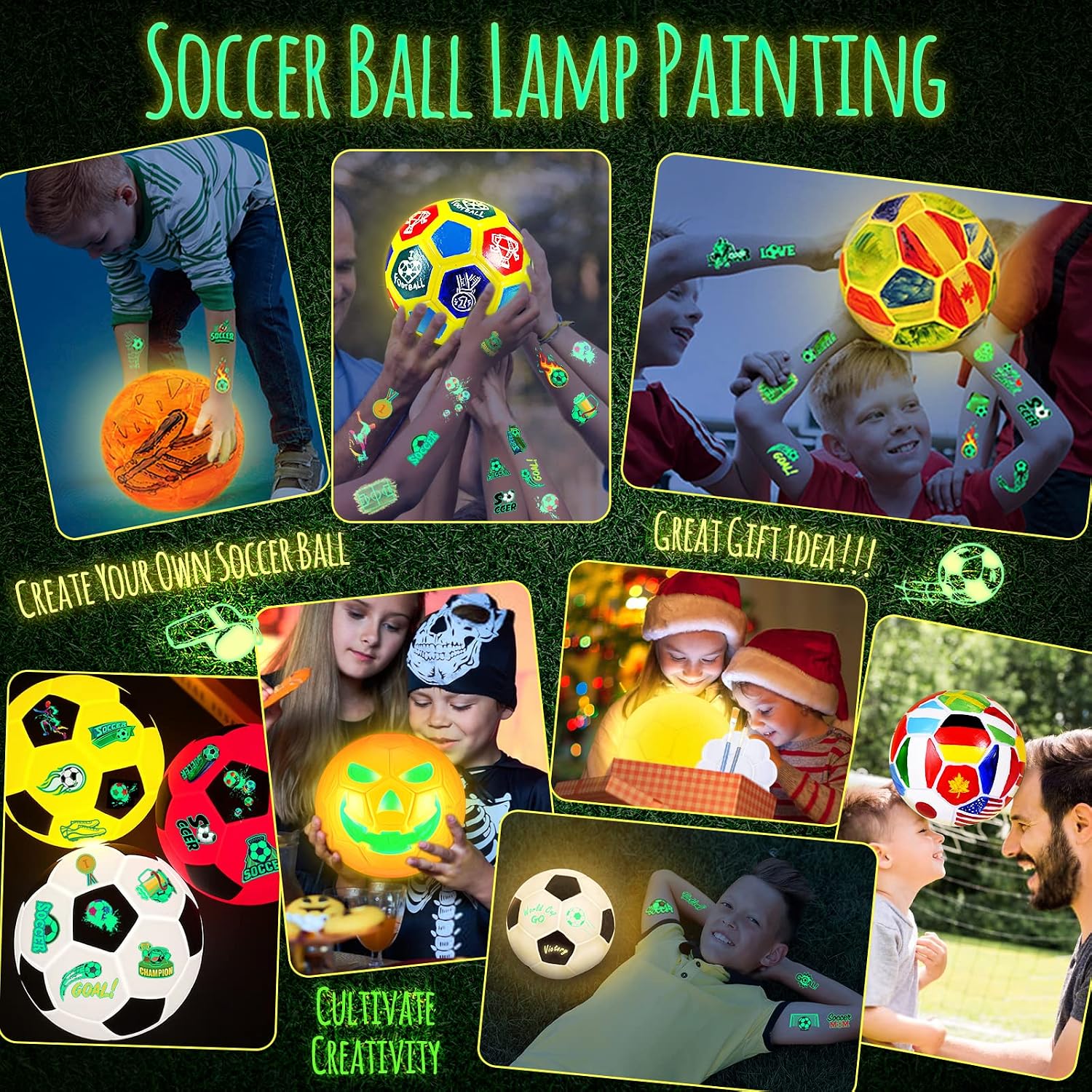 Detalle de Paint Your Own Football Lamp Kit: Creative DIY Night Light for Kids