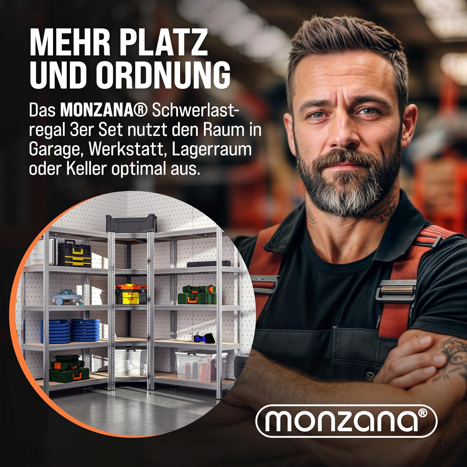 Thumbnail 6 de Monzana Eckregal Schwerlastregal Set 2625 kg