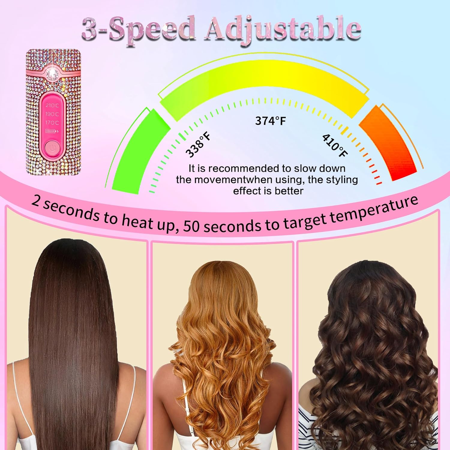 Thumbnail 5 de Cordless Hair Straightener 2-in-1: Travel-Friendly Flat Iron with 5000mAh Battery