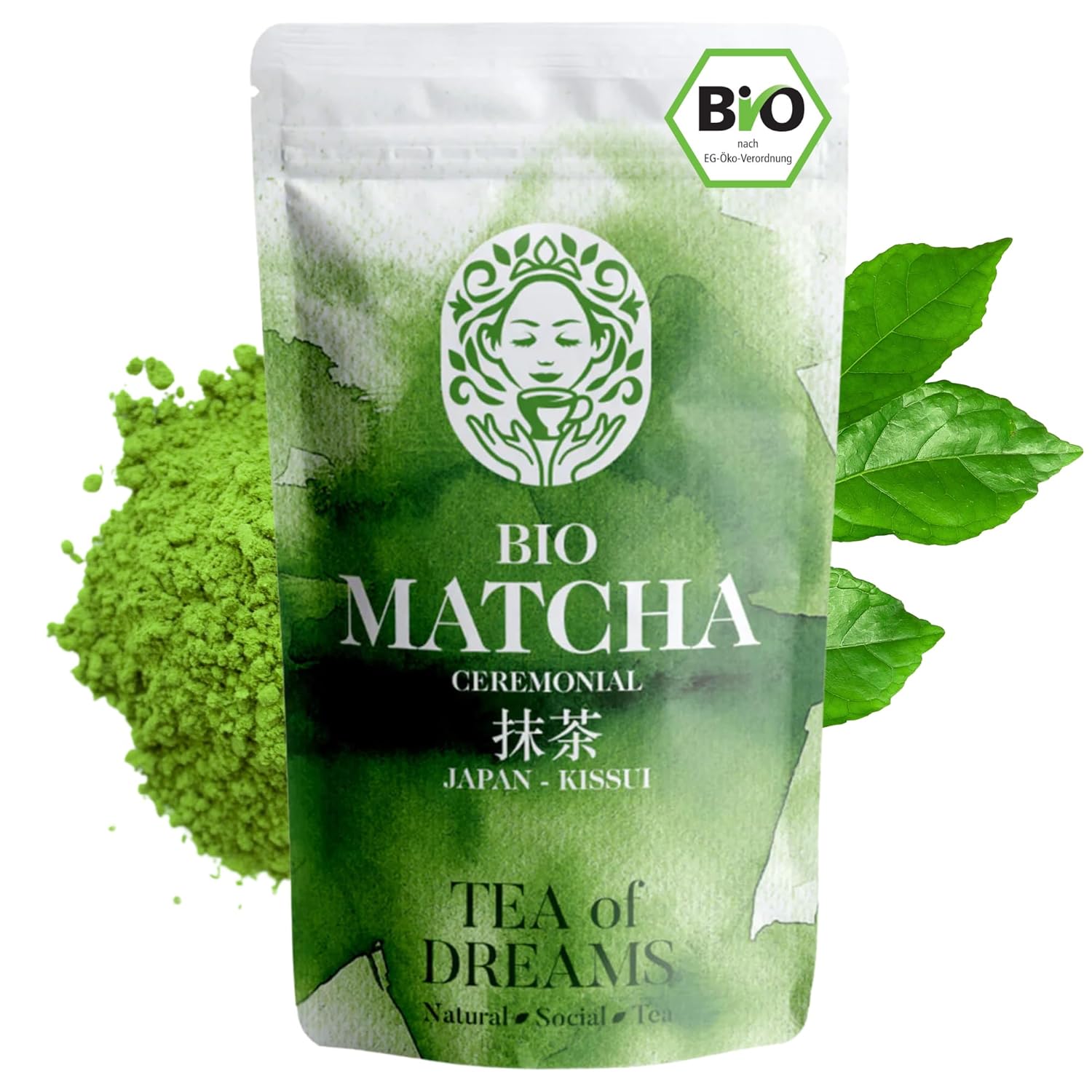 Detalle de Bio Matcha „Kissui“ Ceremonial Grade aus Japan – Matcha Pulver für Tee & Matcha Latte (30 g)