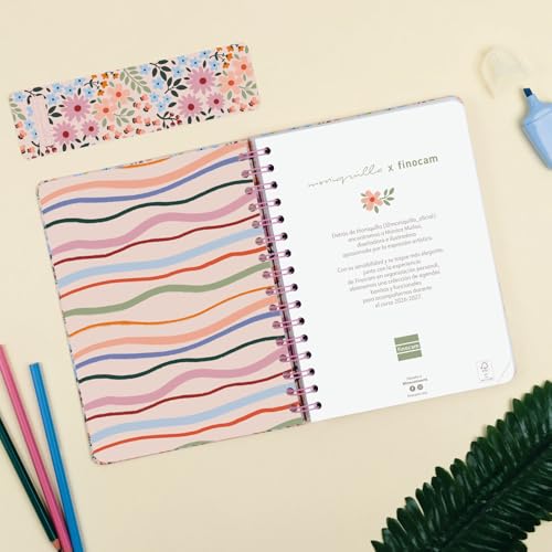 Detalle de Finocam Moniquilla Agenda Curso 2026/2027 – Rosa (Español)