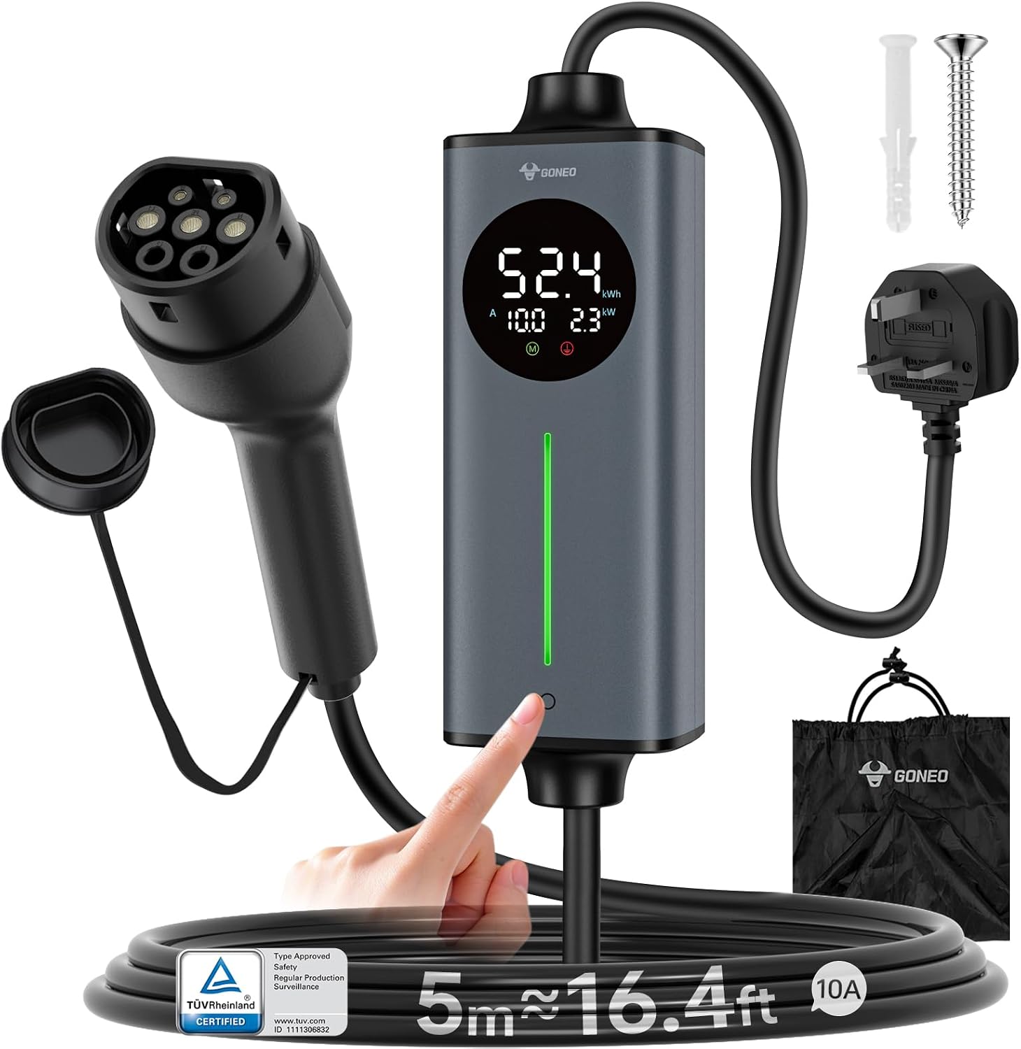 Detalle de GONEO Portable EV Charger 5M 10A