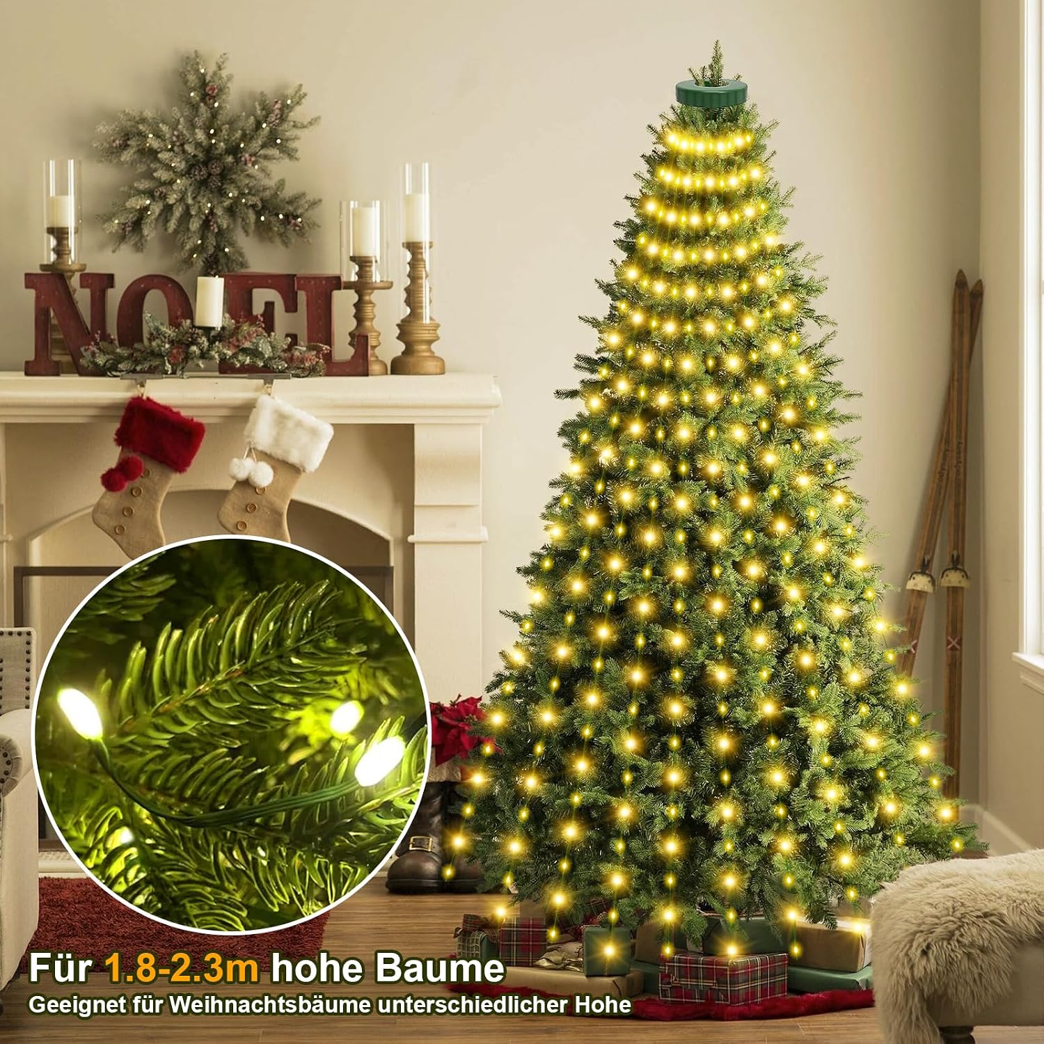 Detalle 2 de Bigzom GP-SW310DC0193-IP44(EU)-1CT kerstboomverlichting met ring, 400 leds