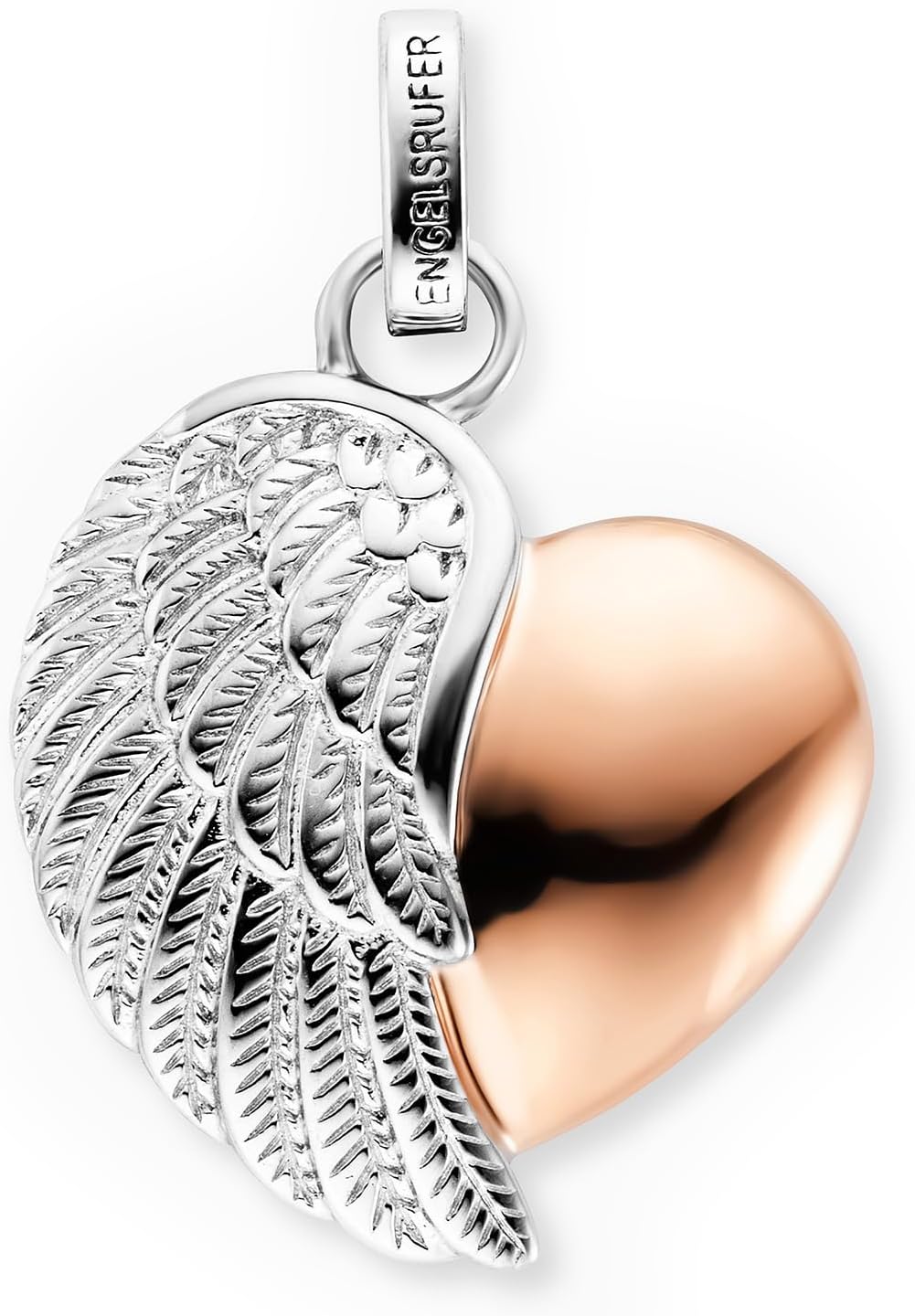 Detalle de Engelsrufer Damen Herzflügel Anhänger für Halskette – Bicolor aus Sterling Silber, Ösenverschluss, nickelfrei