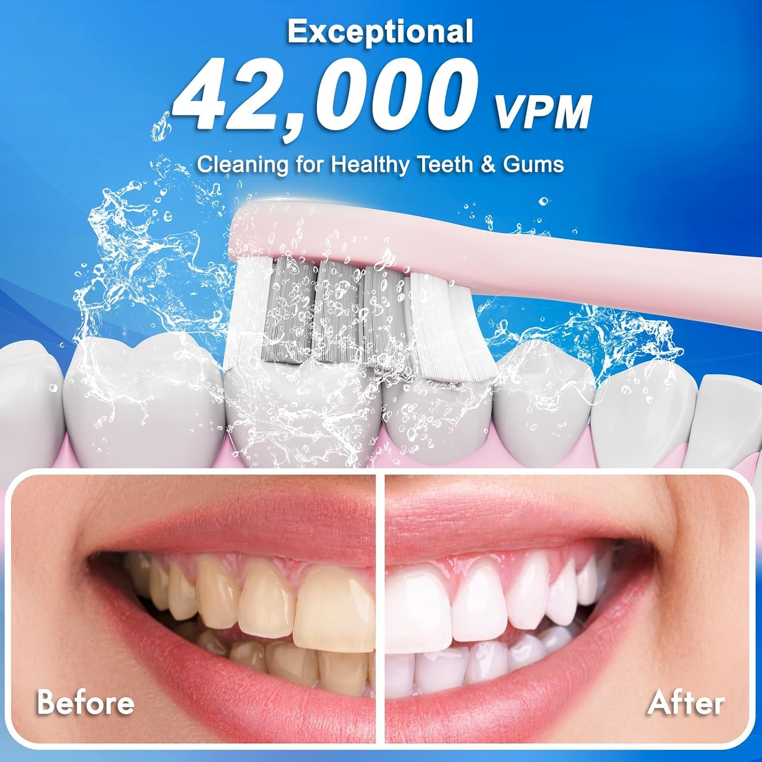 Detalle 1 de Kuicur Electric Toothbrush with 10 Brush Heads
