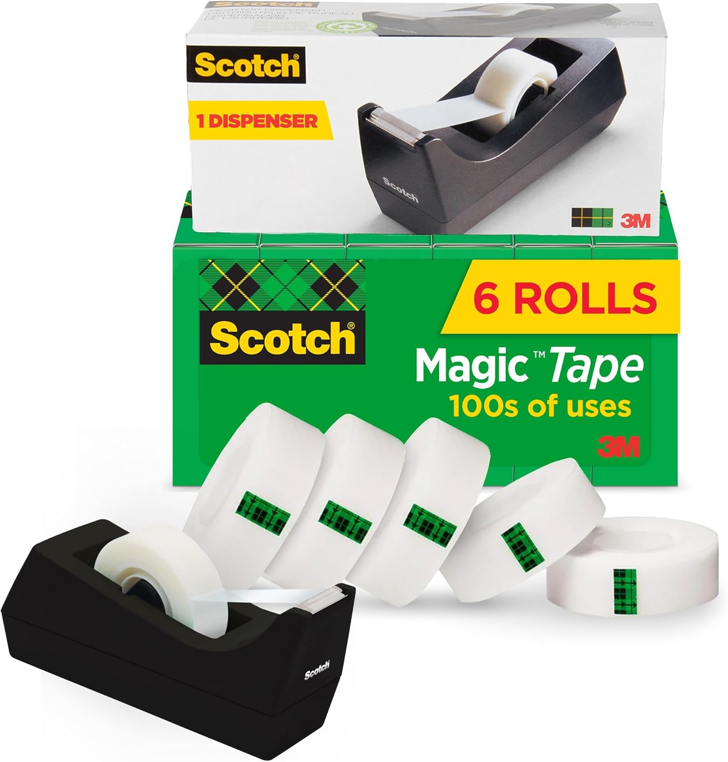 Detalle de Scotch Magic Tape with Scotch Desktop Dispenser (6 Rolls, 3/4" x 1000")