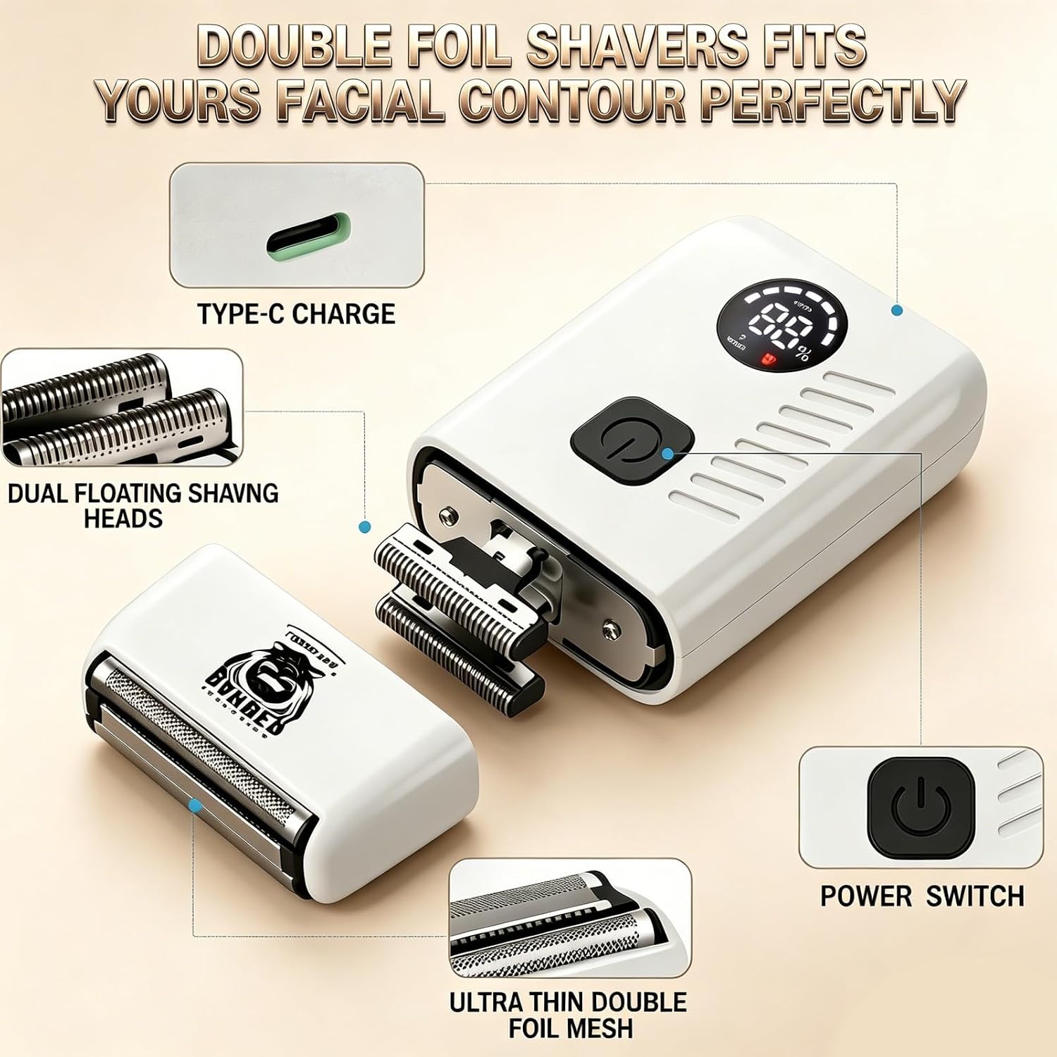 Detalle de Hair Clippers for Men: Cordless Professional Set for Home and Barbershop Use