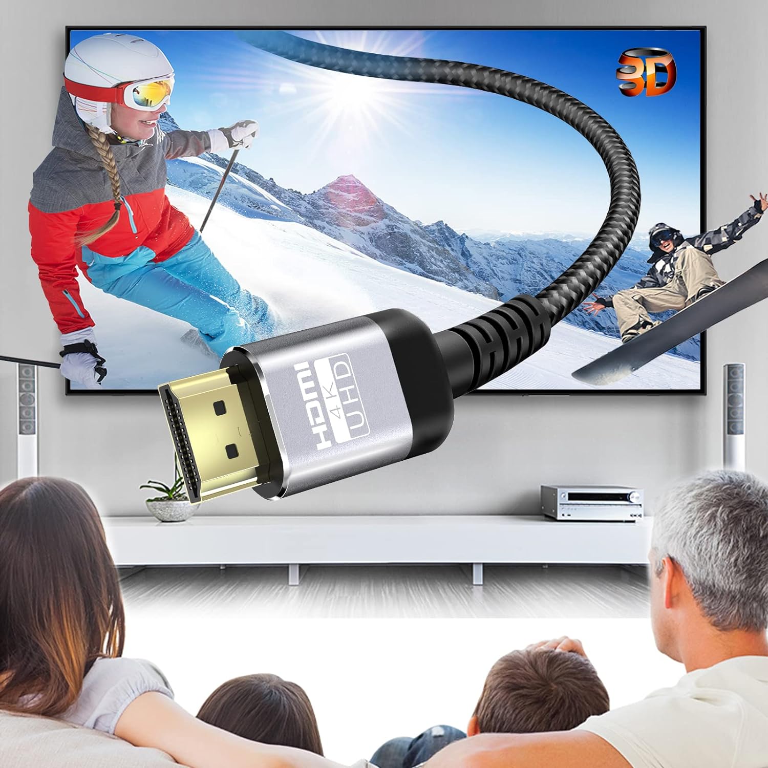 Thumbnail 2 de Soonsoonic 4K HDMI Cable (50Ft) — High-Speed HDMI 2.0, 4K@60Hz, ARC, Ethernet, 3D