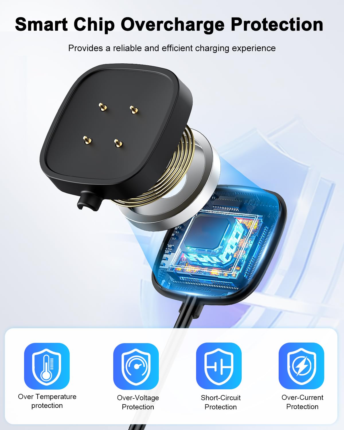 Thumbnail 4 de Ladekabel-Ersatzset für Fitbit Versa 4/3 & Sense 2/1: 2er Set mit 1 m und 30 cm