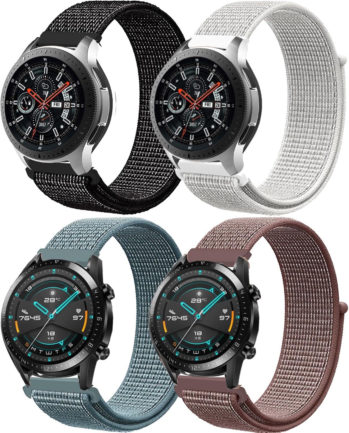 22mm Nylon-Armband für Samsung Galaxy Watch 3 und kompatible Uhren (22 mm) – Vielseitiges Sportarmband
