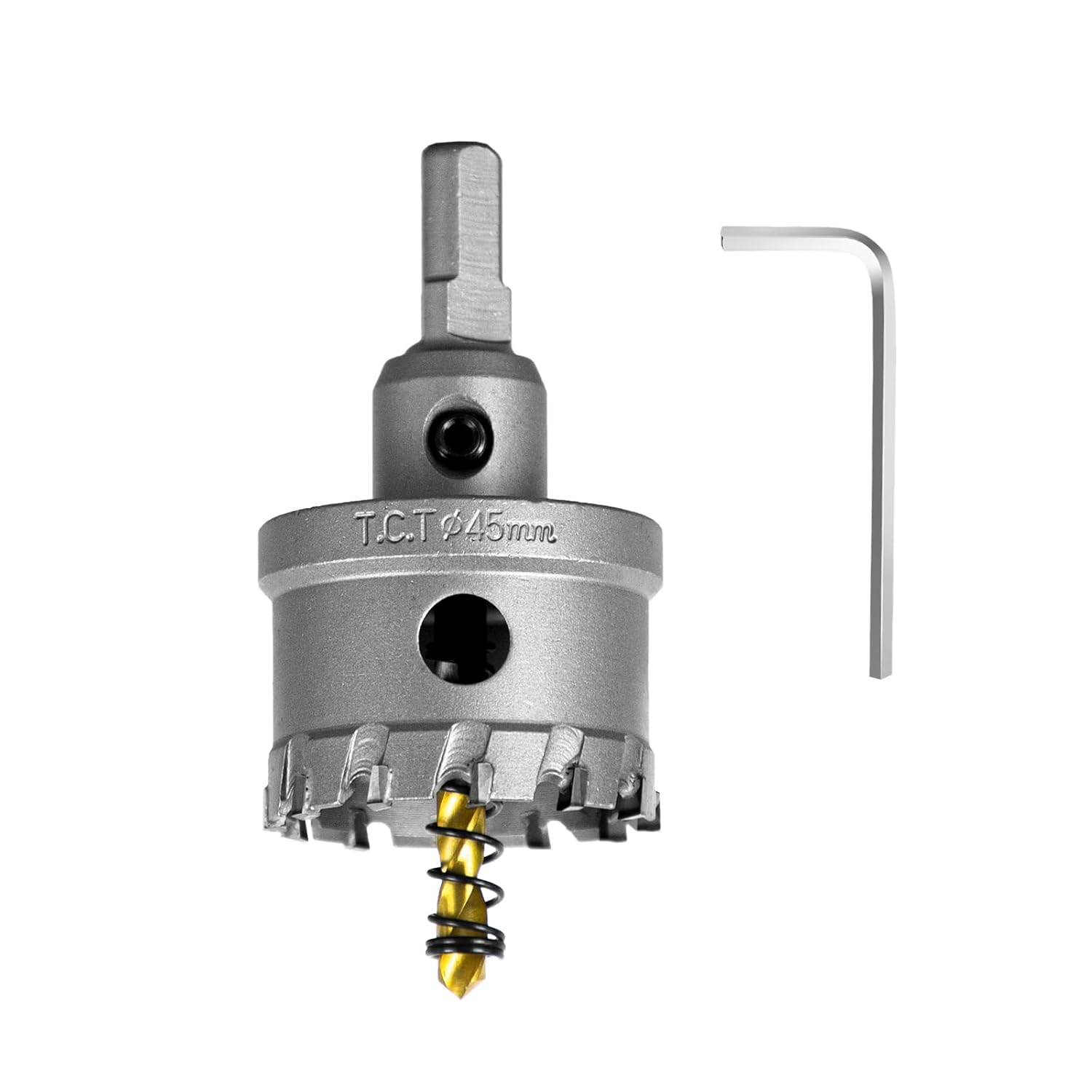 Detalle de SALI Lochsäge Hartmetall-Bohrer TCT-Metall Lochsäge Ø 45 mm – Präzises Löcher schneiden in Edelstahl und mehr