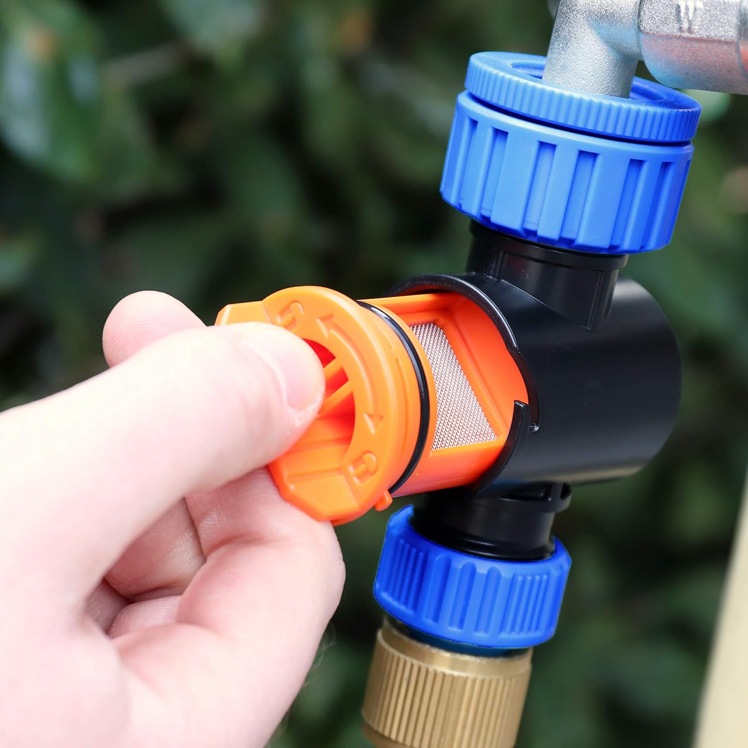 Thumbnail 4 de GRÜNTEK Raccordo Rubinetto 1" e 3/4" con filtro acqua – filtro interno, uso giardino