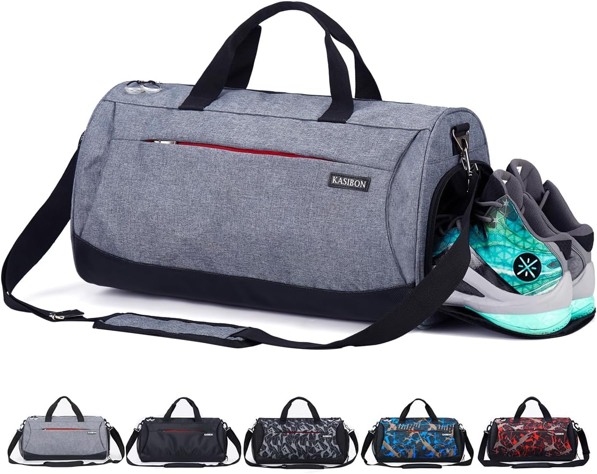 Detalle de kasibon Sports Gym Bag with Shoes Compartment and Wet Pocket (35L) with Wet Pocket & Air Vent