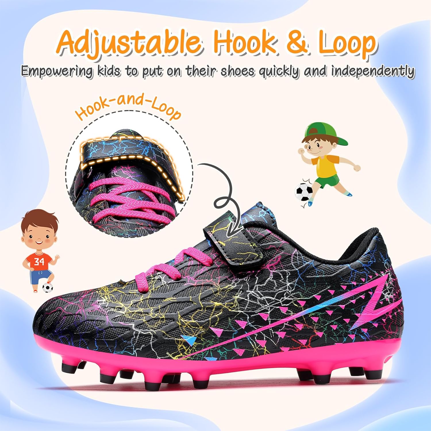 Thumbnail 5 de Hanani Kids Boys Girls FG/AG Football Boots (FG/AG) – breathable synthetic trainers for indoor & outdoor