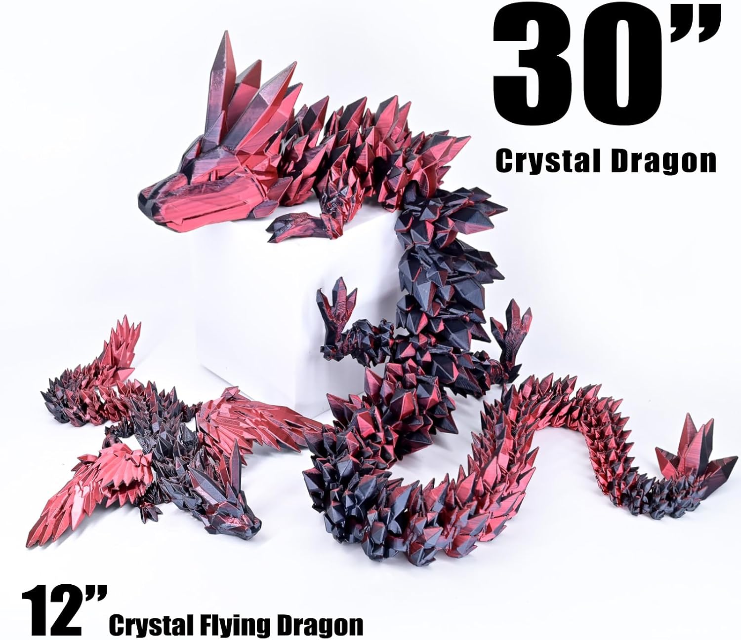 Detalle de LOCYFENS 30 Inch Large 3D Printed Dragon: Flexible 76cm Fidget Toy and Desk Decor