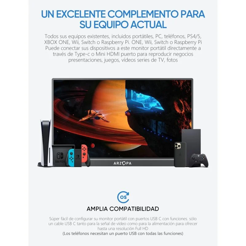 Thumbnail 2 de Arzopa A1M Monitor 17.3" LED IPS FullHD USB-C 🎨