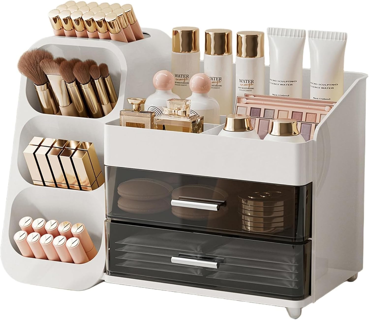 Detalle de UFORU Makeup Organizer 2-drawer Vanity Organizer ๐