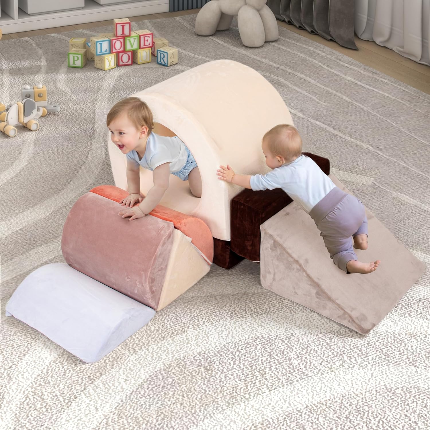 Detalle 2 de BanaSuper Kids Soft Play Set: foam climbing blocks for indoor toddler sensory play (EN71 certified)