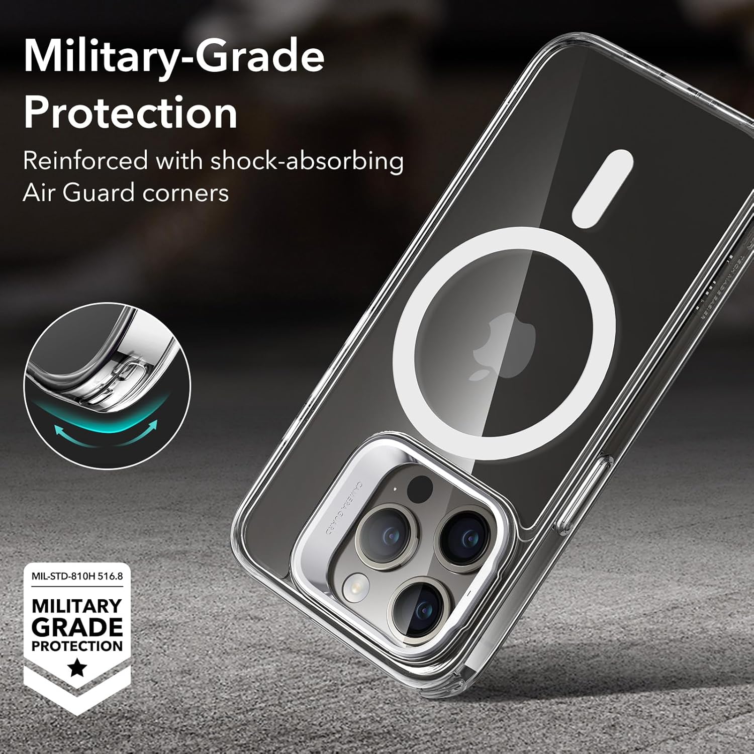 Thumbnail 5 de ESR for iPhone 15 Pro Case (MagSafe) – Military-Grade Clear Case with Adjustable Stash Stand