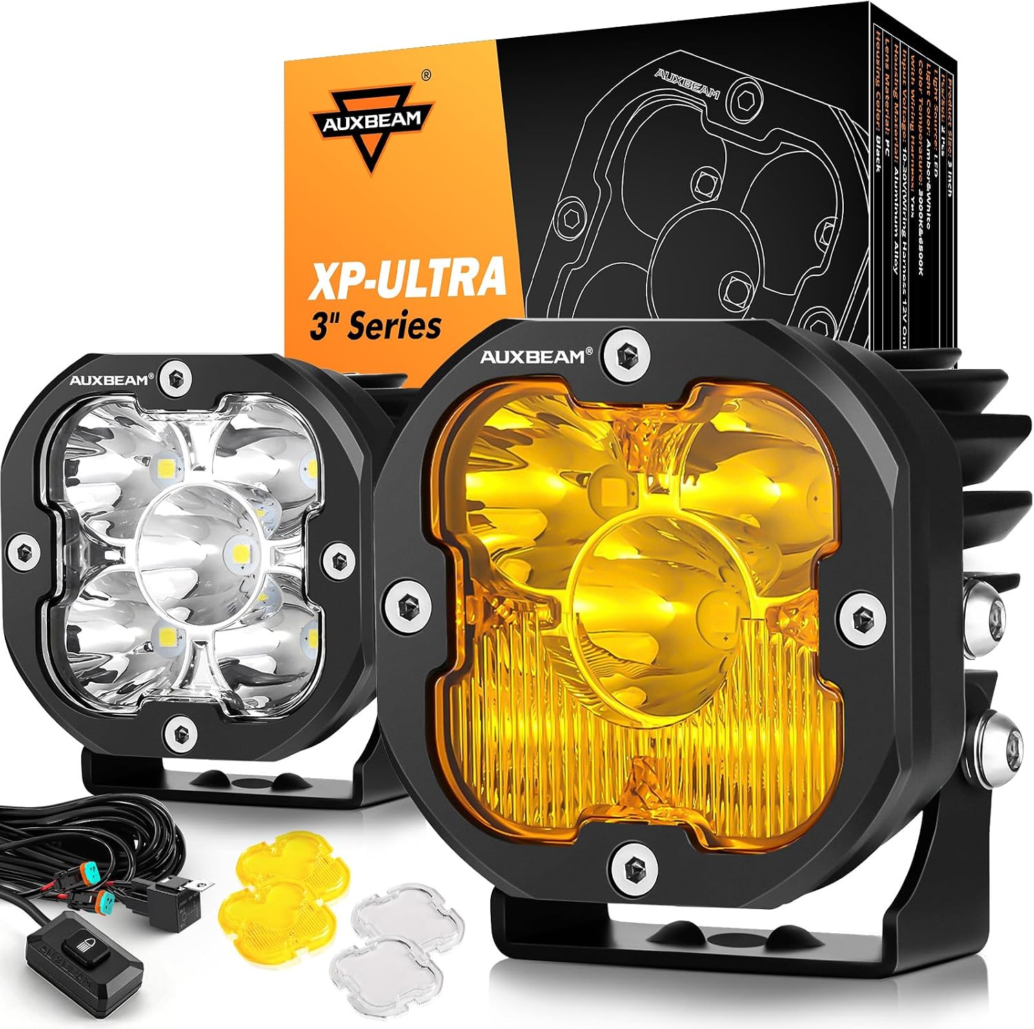 Detalle de Auxbeam XP-Ultra Series 3" 80W Cube LED Pods 9600LM