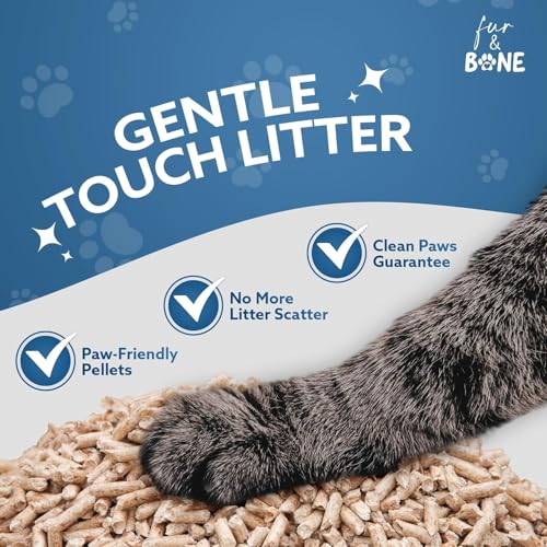 Detalle de Fur & Bone 2 x 30L Cat Litter – Ultra Absorbent Biodegradable Wooden Pellets with Natural Scandinavian Timber Aroma