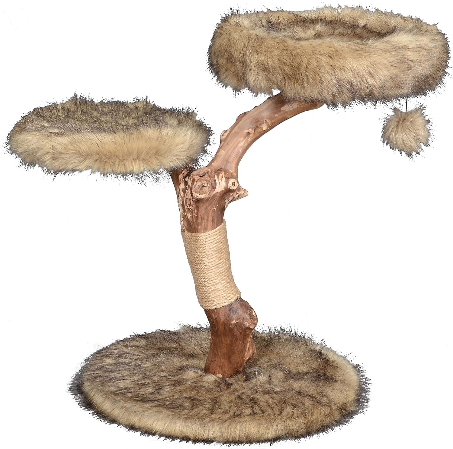 Detalle de dobar® 35290FSCe Jimmy – designerski drapak dla kota z drewna, juty i pluszu