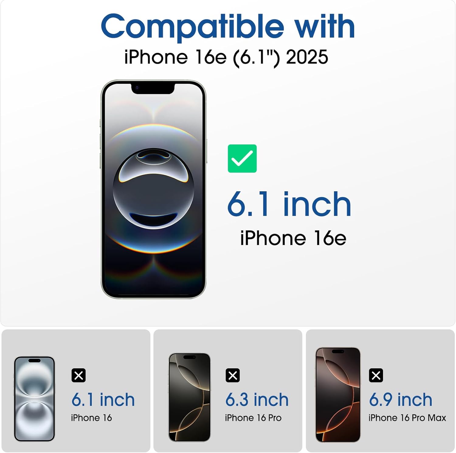 Detalle de amFilm Auto-Alignment OneTouch iPhone 16e Tempered Glass Screen Protector + Camera Lens Protector (2+2 Pack)