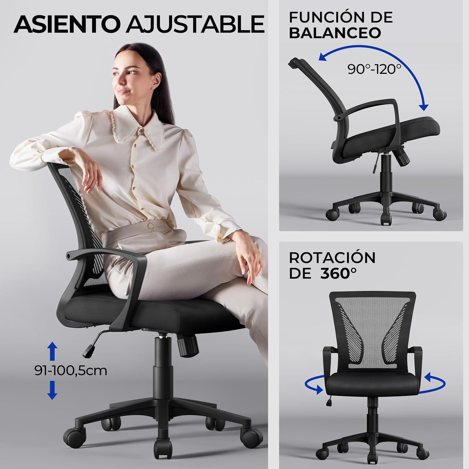 Thumbnail 4 de Yaheetech Silla ergonómica regulable 136 kg