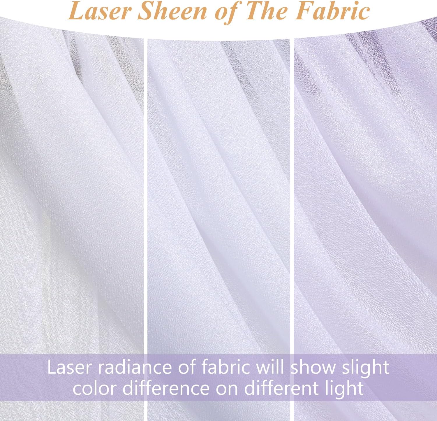 Detalle de Wokceer Draping-2PCS-White-A Wedding Arch Drapes, 28.7 in x 20 ft