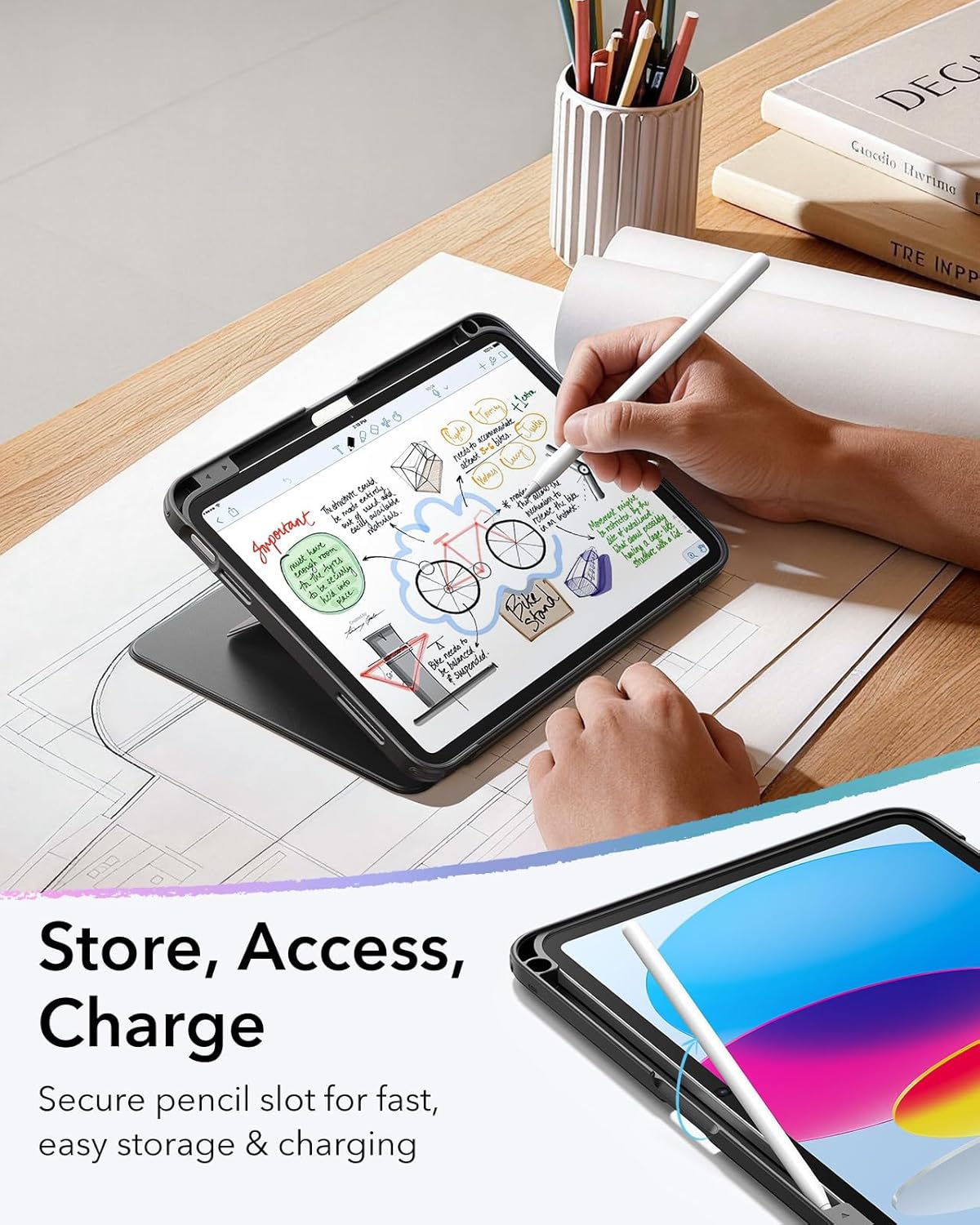 Thumbnail 6 de ESR for iPad A16 Case: iPad 11th/10th Gen Stand Cover with Pencil Holder