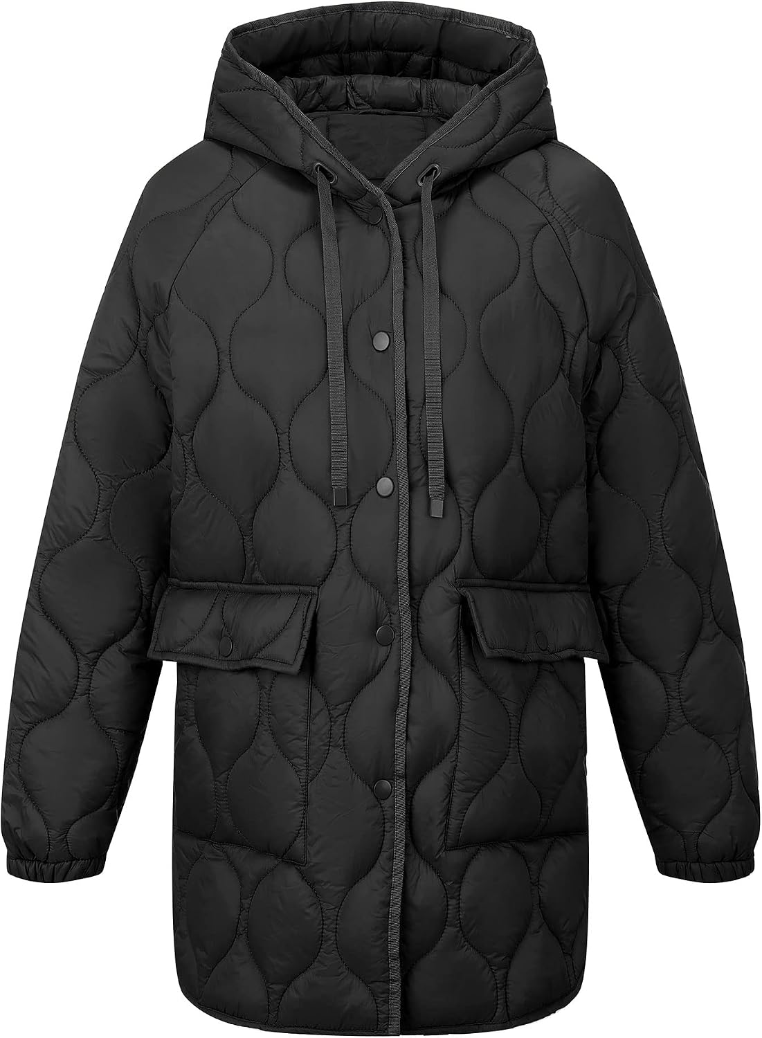Detalle 2 de RISISSIDA Women's Quilted Hooded Puffer Jacket, Lightweight and Packable