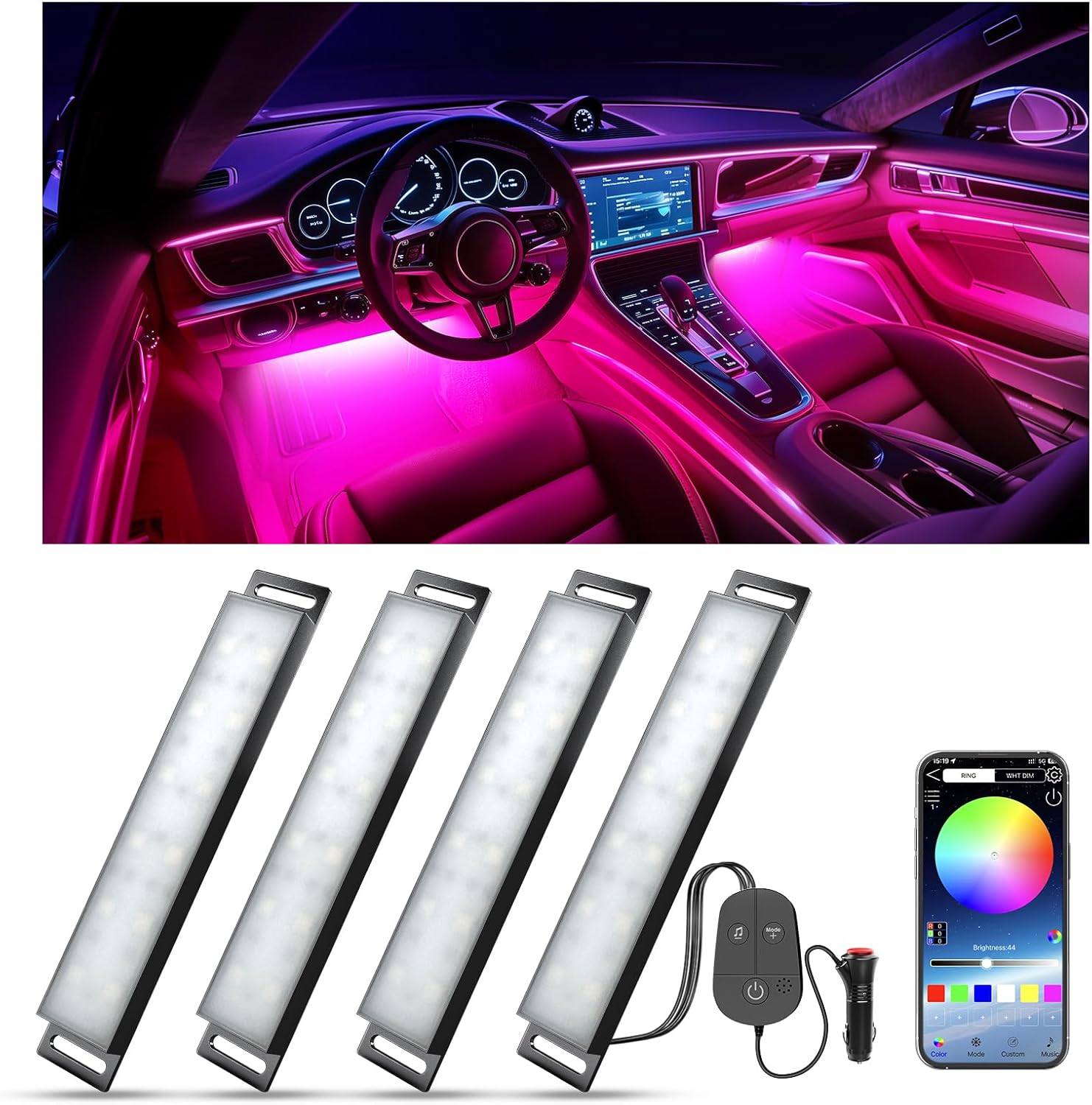 Thumbnail 6 de YiLaie Luces LED Coche Interior 16 Mio Colores