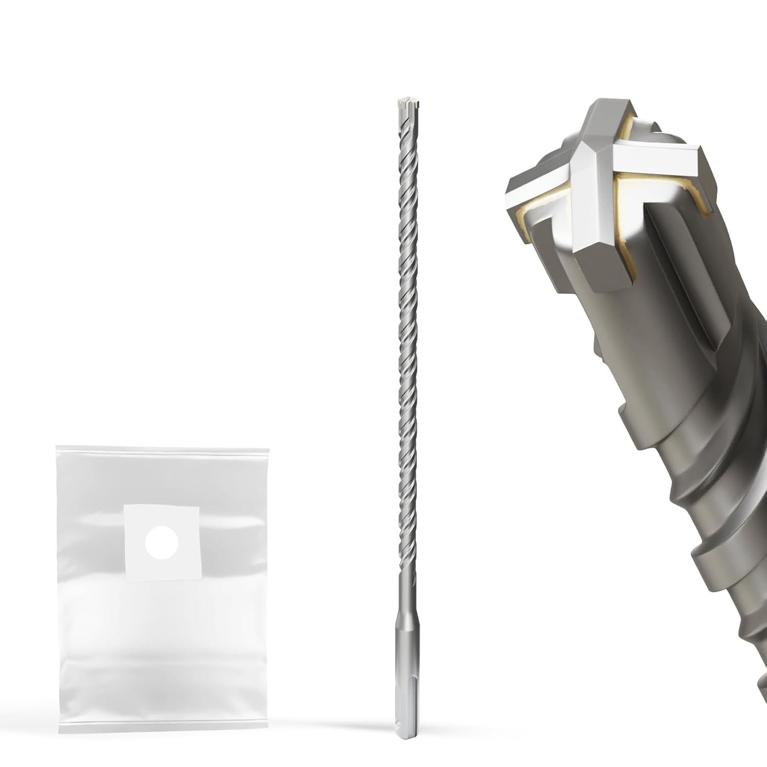 Detalle de XZH SDS Plus Masonry Drill Bits 8mm x 260mm – Tungsten Carbide Tip for Wall, Stone and Concrete