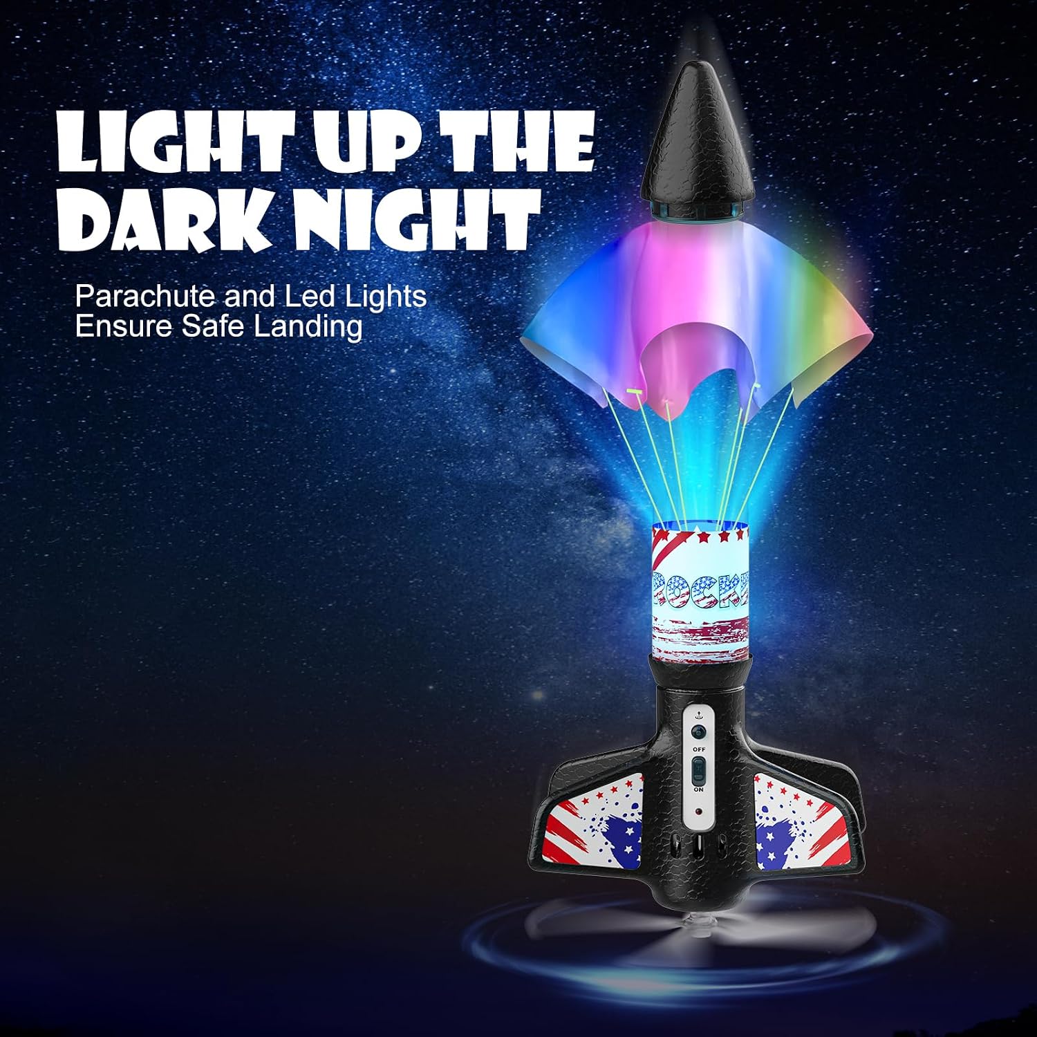 Detalle 2 de Mafbeanl NO.2231A Motorized Rocket Launcher with Parachute and LED Lights
