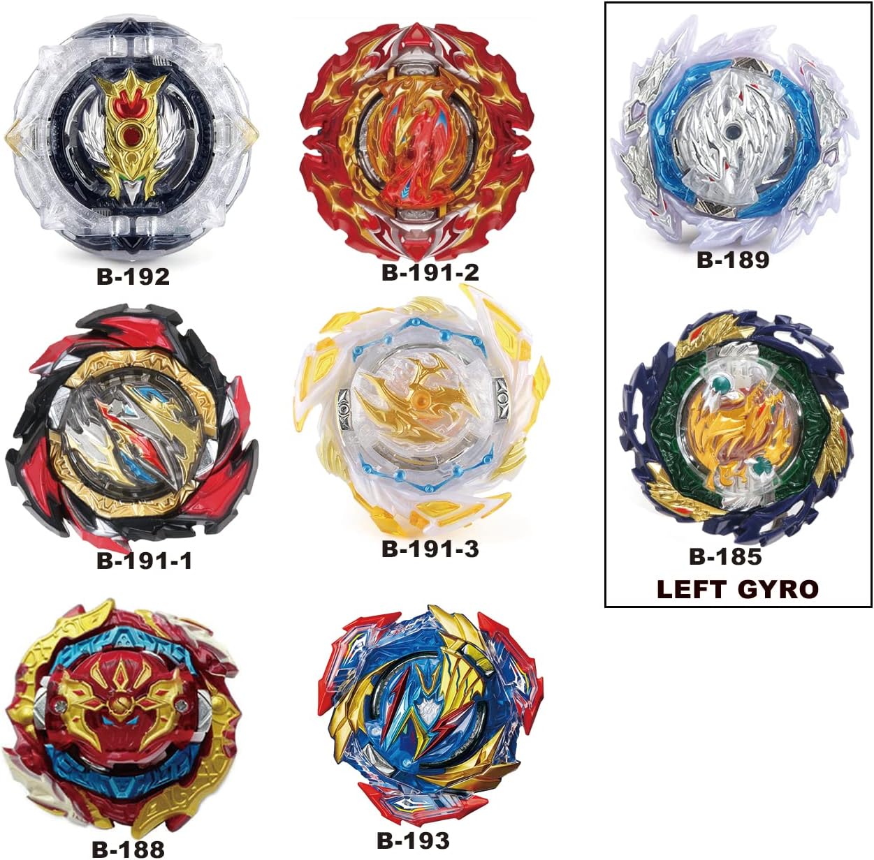 Thumbnail 1 de MUSTYBELT Battling Top Burst Gyro Toy Set with 8 Spinning Tops and 2 Two-Way Launchers (Ages 6+)