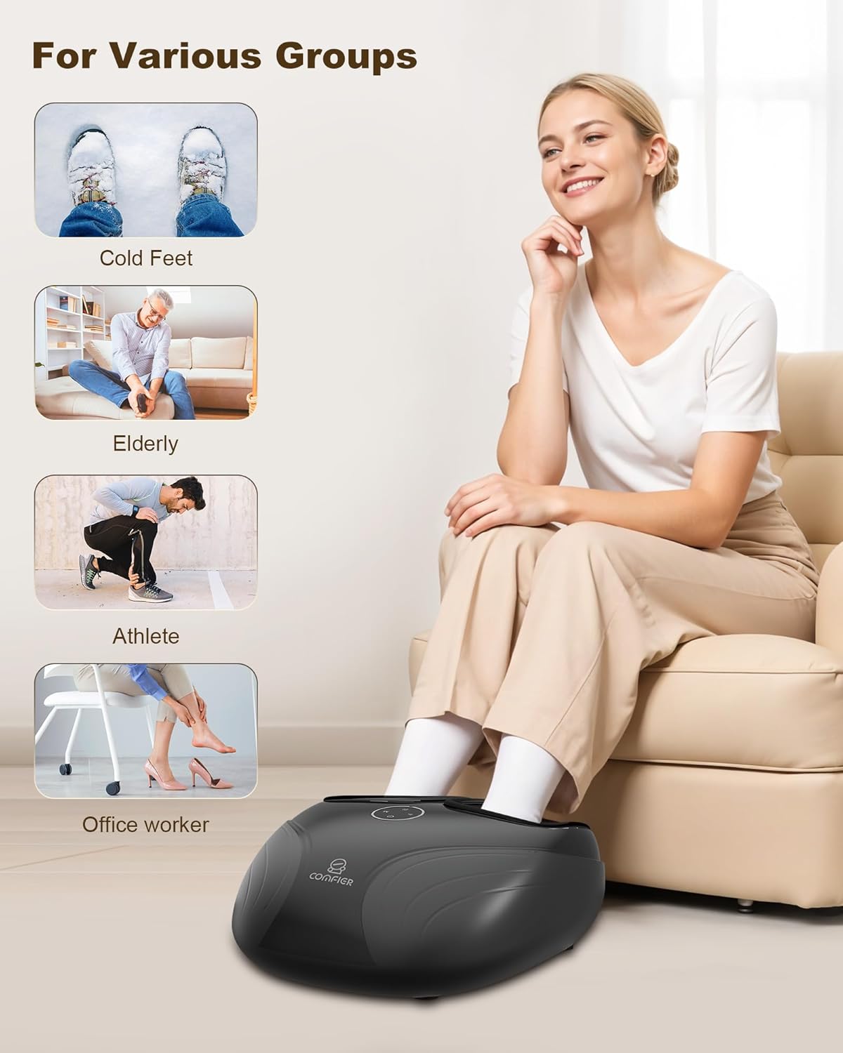 Thumbnail 4 de COMFIER Shiatsu Masajeador de pies con calor 🌟 Relax para todos