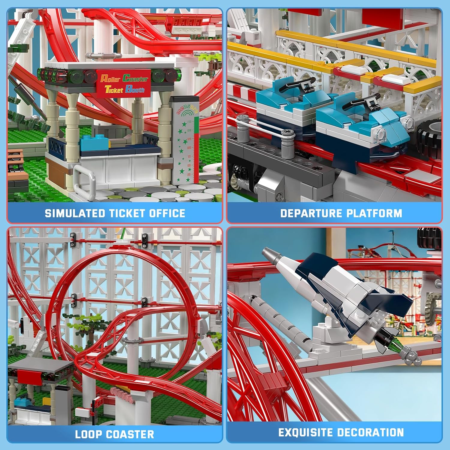Detalle 2 de Mould King 11014 Rollercoaster Building Blocks