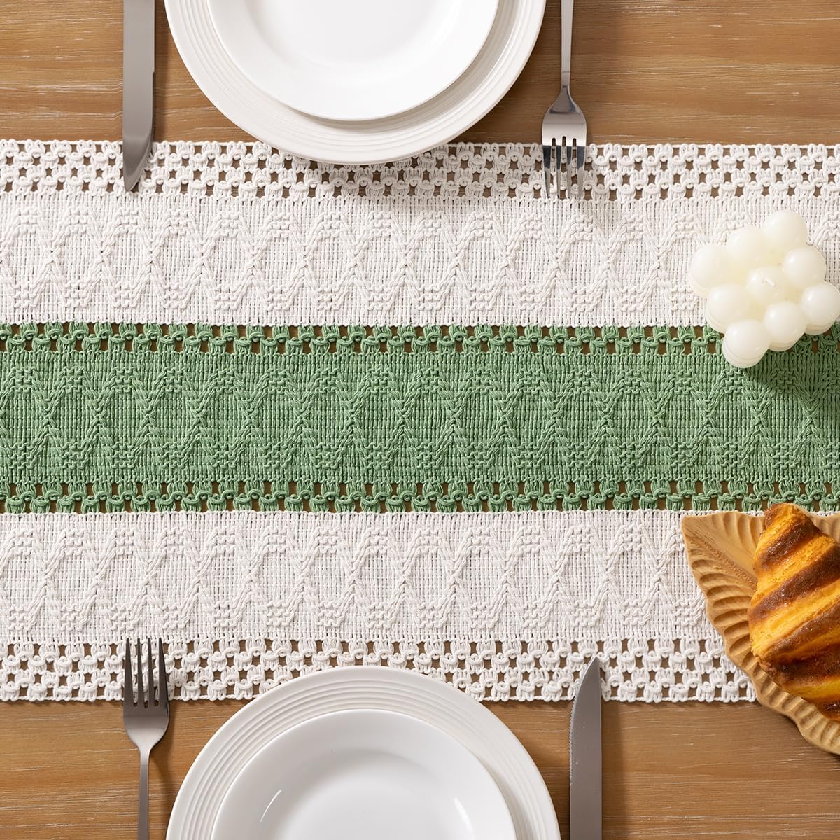 Detalle de Boho Cotton Table Runner, 12x72 in